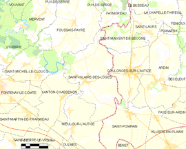 Mapa obce Saint-Hilaire-des-Loges