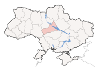 Черкасская область на карте Украины