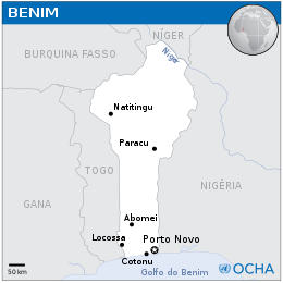 Mapa de República do Benim