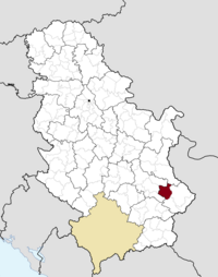 Location of the municipality of Bela Palanka within Serbia