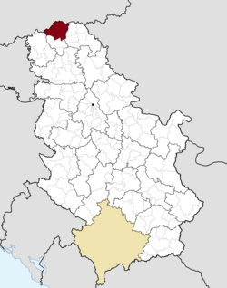 Location of the city of Subotica within Serbia