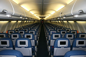 English: New interior on Delta Air Lines' Boei...