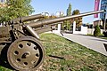 Side of 10 cm schwere Kanone 18 at National Museum of Military History, Bulgaria, Sofia.