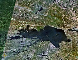 Сателитна снимка на езерото Ниписинг