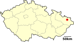 מיקומה של אוסטרבה בצ'כיה