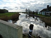 Oude Lauwers in de richting van het zuiden gezien vanaf de brug bij De Leegte