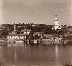 Вид на город Кушву с реки (1910 г.)
