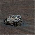 "Heat Shield" meteorite (officially, Meridiani Planum meteorite) on Mars – viewed by the Opportunity rover (January 6, 2005).