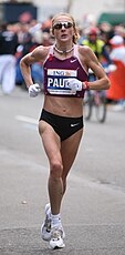 Europameisterin Paula Radcliffe, 1999 Vizeweltmeisterin, siegte mit Europarekord – später stellte sie im Marathonlauf einen Weltrekord auf