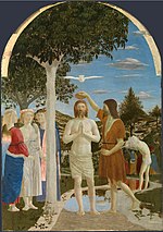 Bautismo de Cristo, pintura de Piero della Francesca (National Gallery, Londres).
