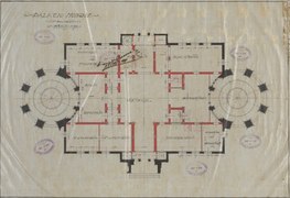 Plano del primer piso del Palacio Monroe, 1924. Archivo Nacional