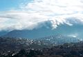 Priverno, versante ovest. Panorama verso Est, vista sui monti Ausoni