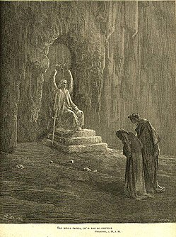 Dante e Virgilio di fronte all'Angelo guardiano del Purgatorio
