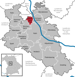 Läget för Rednitzhembach i Landkreis Roth