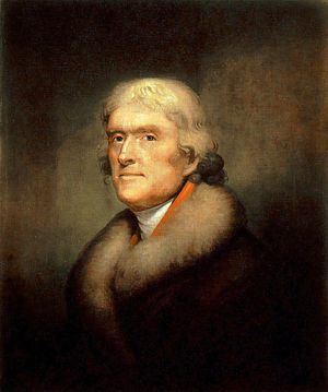 Painting of Jefferson by Rembrandt Peale (1805)