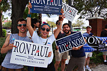 Ron Paul supporters protest outside the convention Republican National Convention.jpg