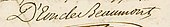 signature de Charles de BeaumontChevalier d'Éon