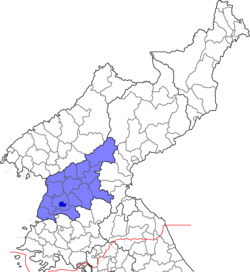Location of South Pyeongan Province
