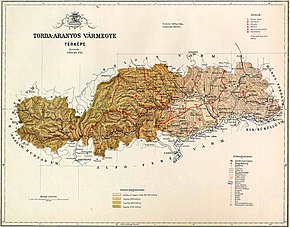 Poziția localității Comitatul Turda-Arieș (Torda-Aranyos)