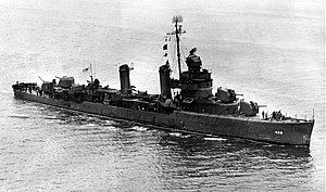USS Charles F. Hughes (DD-428) in 1945