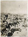 9 января. Кавалеристы разгоняют демонстрацию на Дворцовой площади. Британский художник-корреспондент Дж.Скотт, 1905 г.
