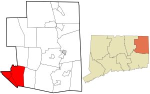 Location in Windham County and the state of کنیکٹیکٹ.