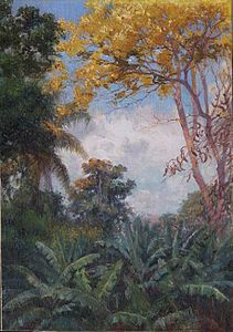 View from Makiki, oil on board