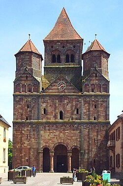 Former abbey church in the main street of Marmoutier