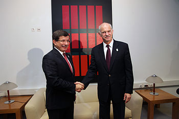 Prime Minister of Greece George Papandreou and...