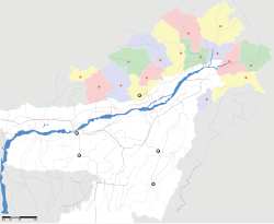 Map of अरुणाचल प्रदेश with निचली दिबांग घाटी marked