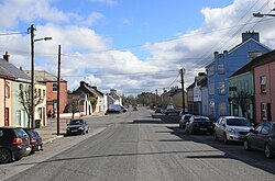 The R665 through Ballyporeen, once part of the main Dublin - Cork coach road.