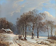 C.B. Koekkoek, 1835-38: 'Winterlandschap', olieverf op doek