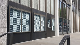 BLM posters at Keller Auditorium, Portland