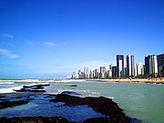 Boa Viagem beach in Recife. Much of Brazil's population is concentrated across the coastline.