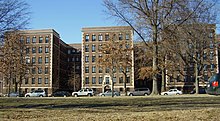 The three "Burton" wings of Burton-Conner House, viewed from Memorial Drive Burton House MIT.jpg