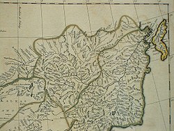 Nenjiang as shown on a 1734 French map