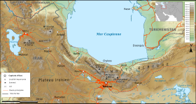 Carte topographique de l'Elbourz.