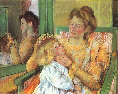 Mary Cassatt: Mutter kämmt ihr Kind (1879)