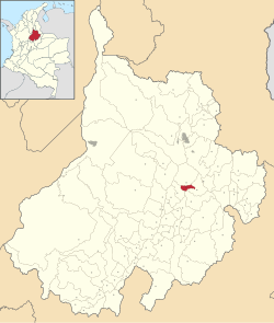 Location of the municipality and town of Jordan, Santander in the Santander Department of Colombia.