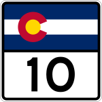 Straßenschild der Colorado State Highway 10