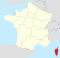 Lage der Region Korsika in Frankreich
