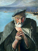 Pescatore vecchio, olio su tela, 45 × 59.5 cm, 1902, Museo Ottó Herman, Miskolc