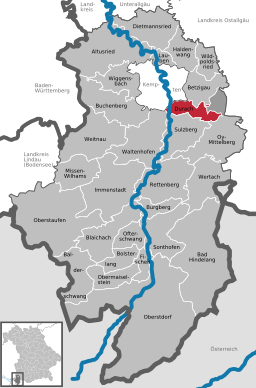 Läget för Durach i Landkreis Oberallgäu