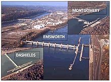 Emsworth, Dashields, and Montgomery lock and dams Emsworth lock and dam.jpeg