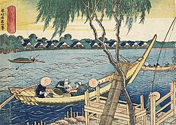 Fishing in the Miyato River (宮戸川長縄 Miyatogawa nagawa)