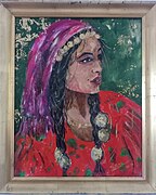 Traditional paint of a gipsy romanian girl