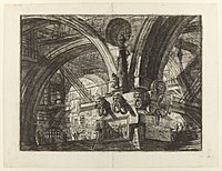 Джованни Баттиста Пиранези - Le Carceri d'Invenzione - Второе издание - 1761-15 - Пирс с лампой.jpg