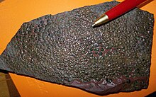 Glauconitic rock of Jurassic age from Lombardy Glauconite2.jpg