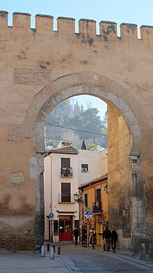 If the ancient Roman city of Elvira was located in the Albaicin district of Granada, as some think, the synod may have taken place just inside the Puerta de Elvira (eleventh-century), seen here. Grenade, Puerta de Elvira.jpg