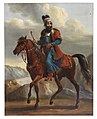 Hajji Mirza Isma'il, Qajar hokmran (civil administrator) of the Khanate of Erivan, on horseback in a landscape